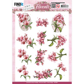 3D Push Out - Amy Design - Pink Florals - Orchid