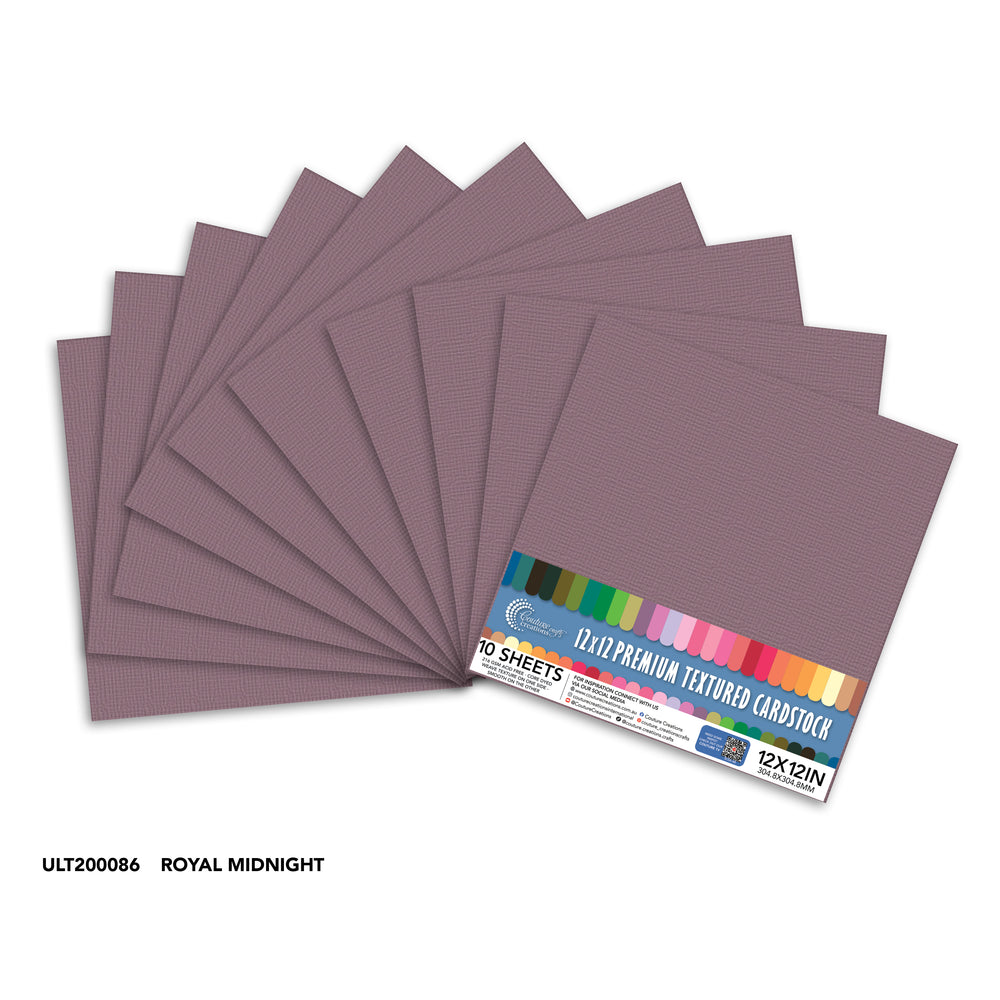 CC Textured Cardstock - 12x12 - Royal (216gsm) - 10 Sheets