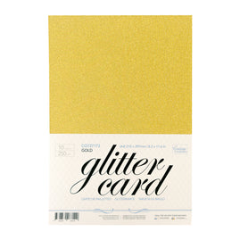 A4 Glitter Card 10 sheets per pack 250gsm - Gold