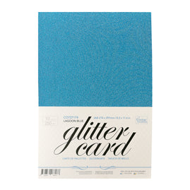 A4 Glitter Card 10 sheets per pack 250gsm - Lagoon Blue