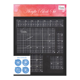 *Acrylic Block Set with grid lines (5 pc / 8mm deep)