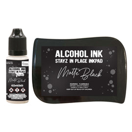 Stayz in Place Alcohol Ink Pad with 12ml reinker - Jet Black