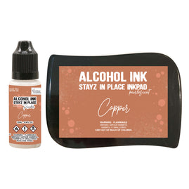 Stayz in Place Alcohol Ink Pad with 12ml reinker - Copper Pearlescent