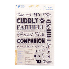 Stamp Set - Cute and Cuddly Sentiment (19pc) - 80 x 116mm | 3.1 x 4.5in