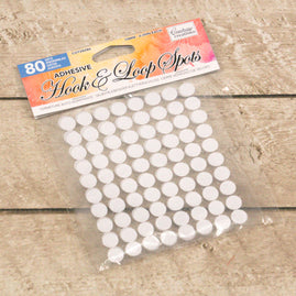 Adhesive Hook and Loop Spots - White (80pc)