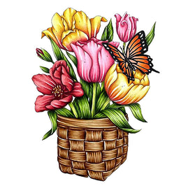 Stamp and Colour Set - Vintage Blooms - Tulip (4pc)