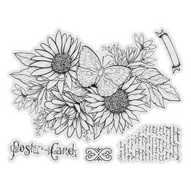 Stamp and Colour Set - Vintage Blooms - Sunflower (5pc)