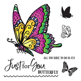 Stamp & Colour Outline Stamps - Just for You Butterfly (7pc)