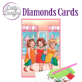 Diamonds Cards - Bubbly Girls Shopping (100 x 150mm | 3.9 x 5.9in)