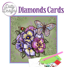 Diamond Cards - Purple Flowers (140 x 140mm | 5.5 x 5.5in)