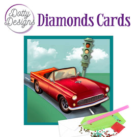Diamond Cards - Vintage Red Car (140 x 140mm | 5.5 x 5.5in)