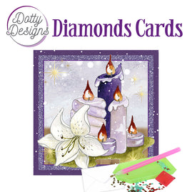 Diamond Cards - Purple Candles (140 x 140mm | 5.5 x 5.5in)