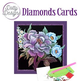 Dotty Designs Diamond Cards - Purple Peonie (15 x 15cm)