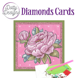 Dotty Designs Diamond Cards - Large Pink Peony