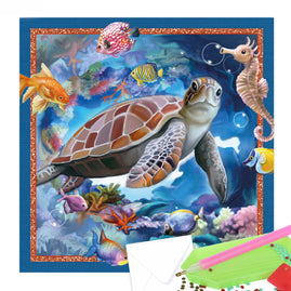 Diamonds Cards - Ocean - Sea turtle (150 x 150mm)