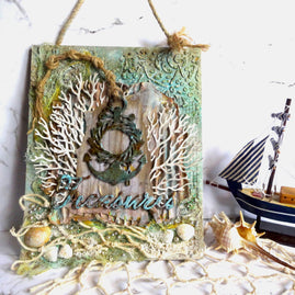 x x Chipboard - SM - Wreathed Anchor - Seaside & Me