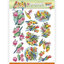 3D Push Out - Amy Design - Colourful Feathers - Parrot