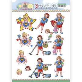 x 3D Push Out - Yvonne Creations - Bubbly Girls - Sweetheart - Super girl